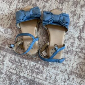 Janie and Jack Denim Blue Bow Sandals